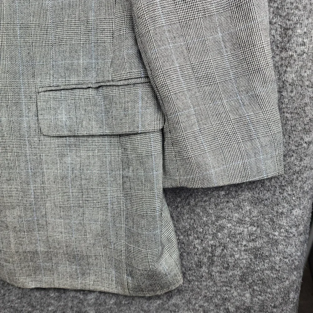 Jos. A. Bank Blazer Mens 43R Grey Silk Camelhair Signature Glen Plaid Sport Coat